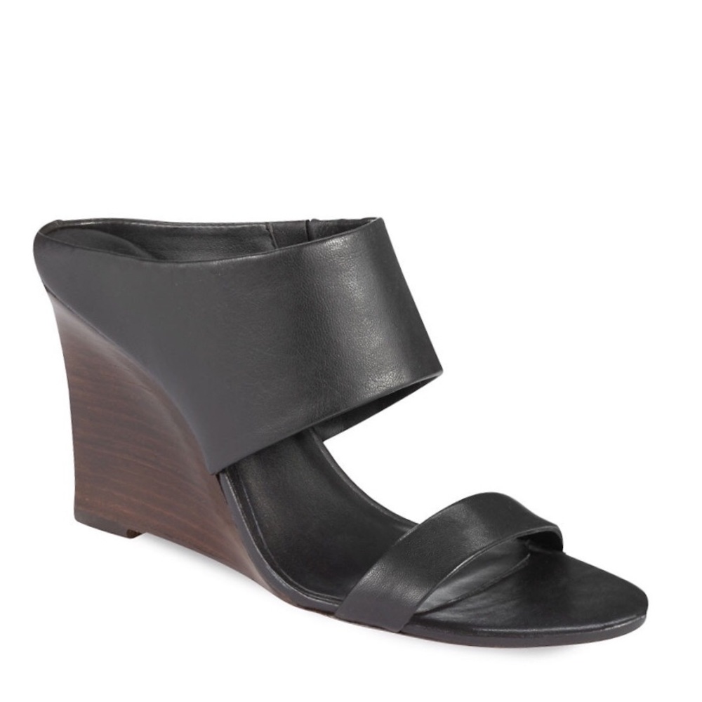 Open Toe Leather Wedge
